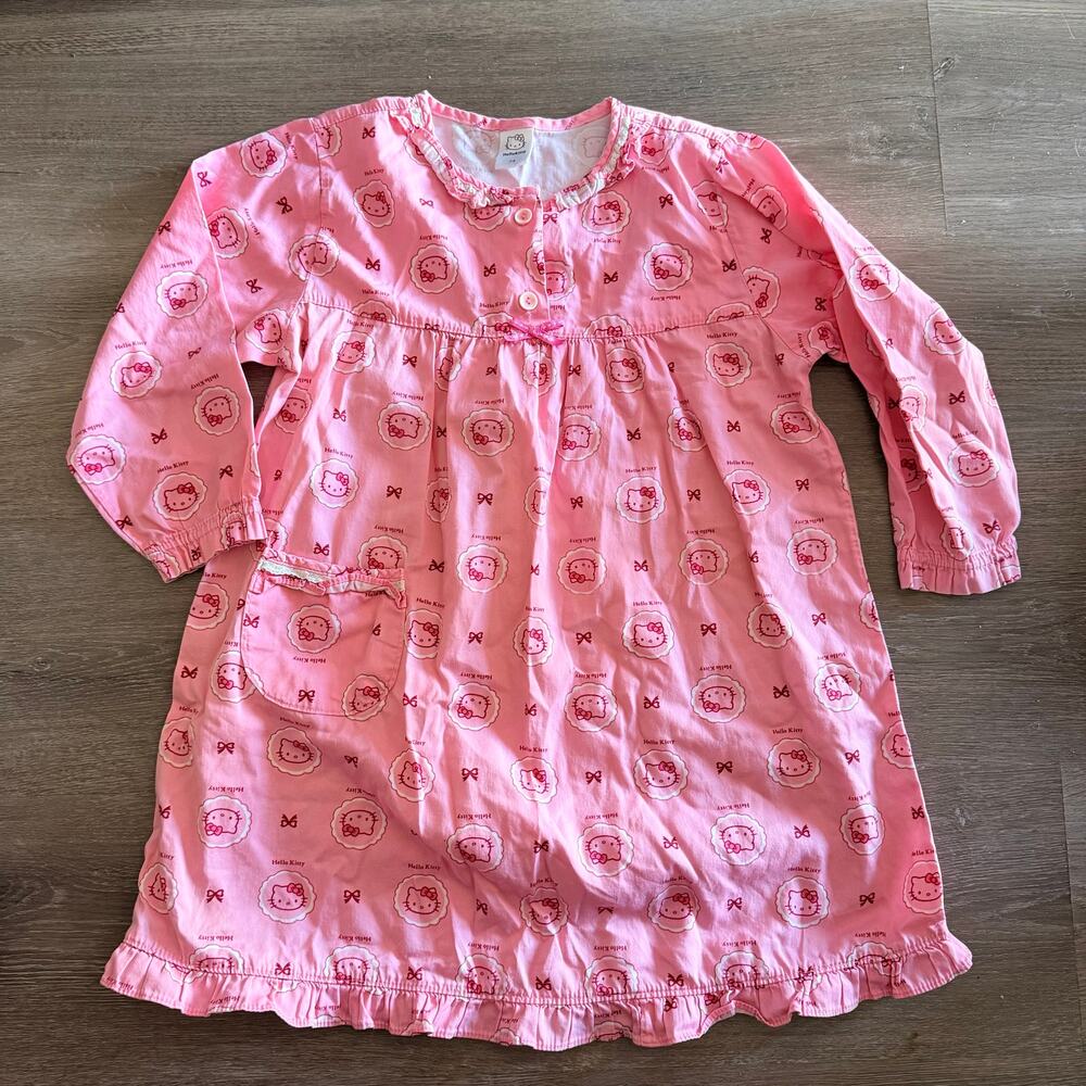 Hello Kitty Girls Nightgown Dress Sleep Lounge Size 7-8 Pink